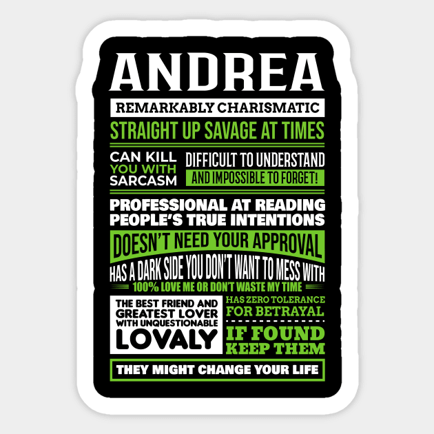 Andrea Sticker by GrimdraksJokes